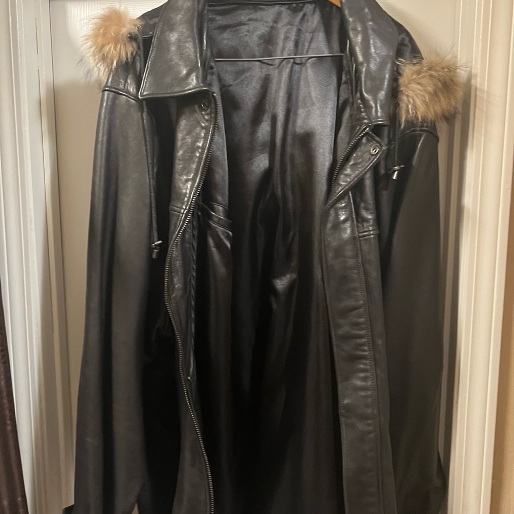 Leather coat big and talll